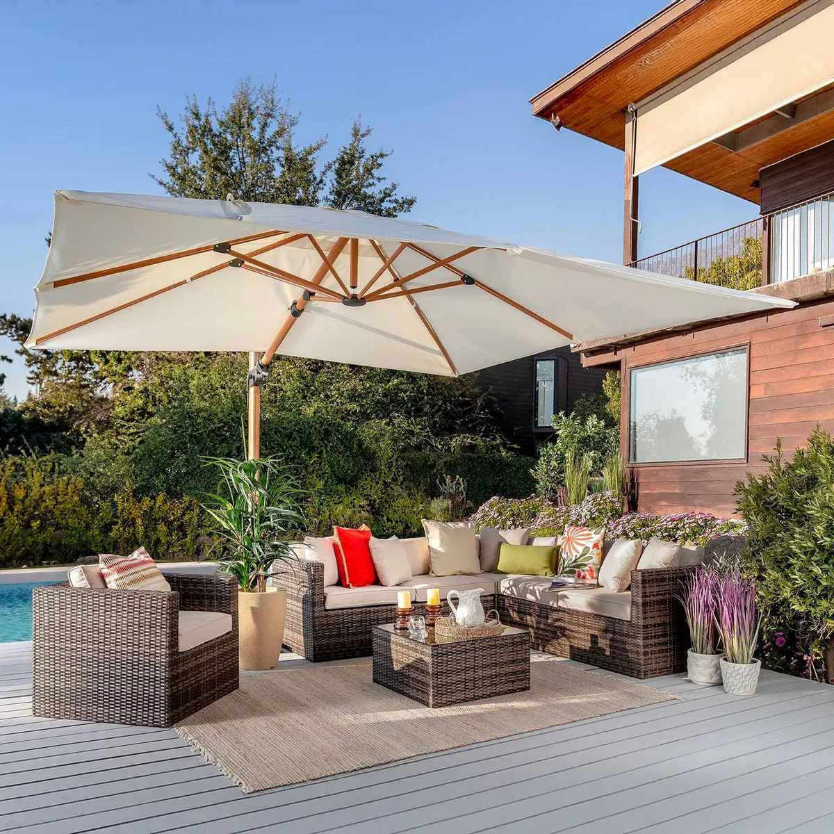 JUST HOME COLLECTION - Juego de Terraza Living Saigon 5 Personas Beige