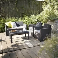 Juego de Terraza Living Merano 4 Personas Grafito