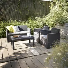 KETER - Juego de Living de Terraza Merano 4 Personas Grafito