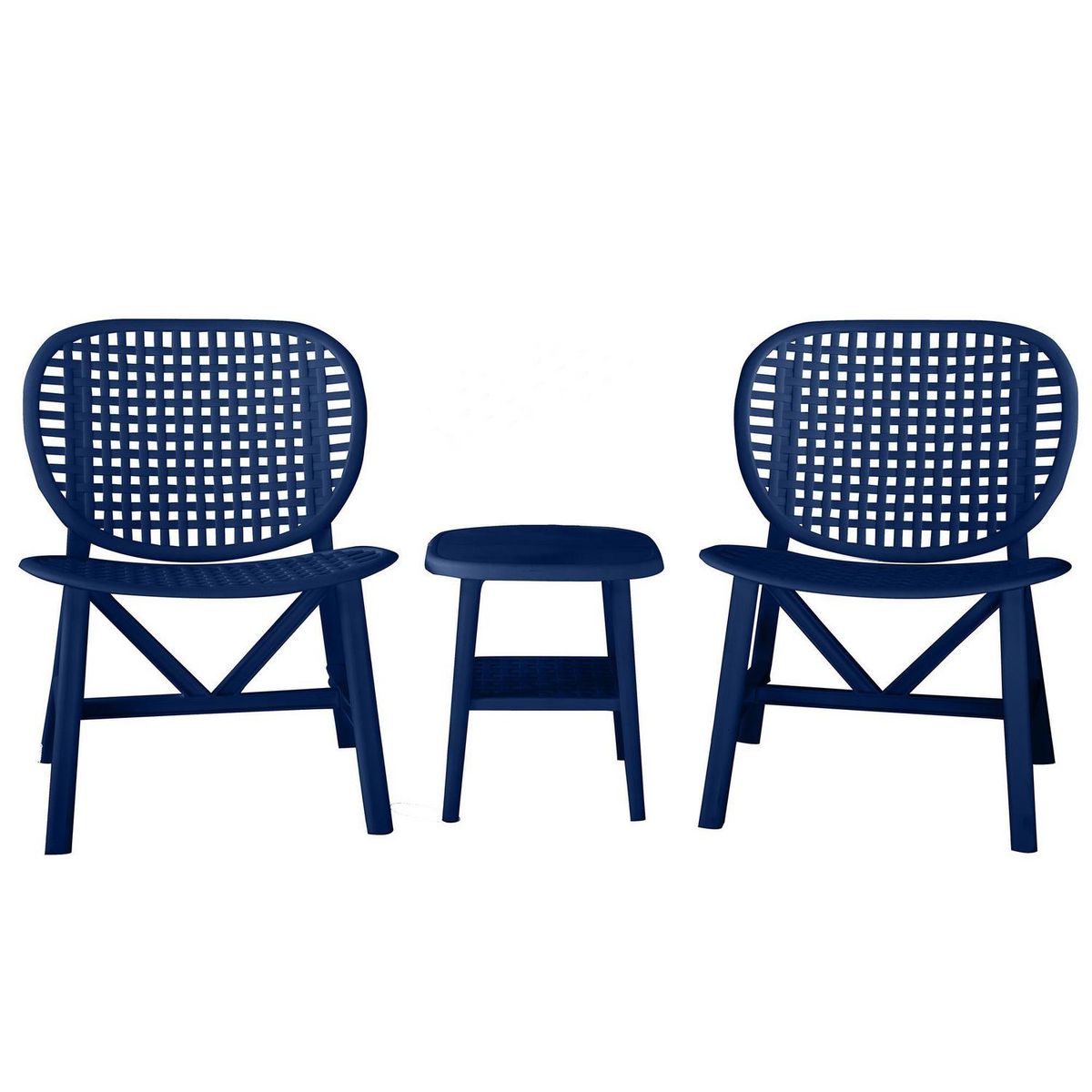 JUST HOME COLLECTION - Juego de Balcón de Terraza Brujas 2 Personas Azul