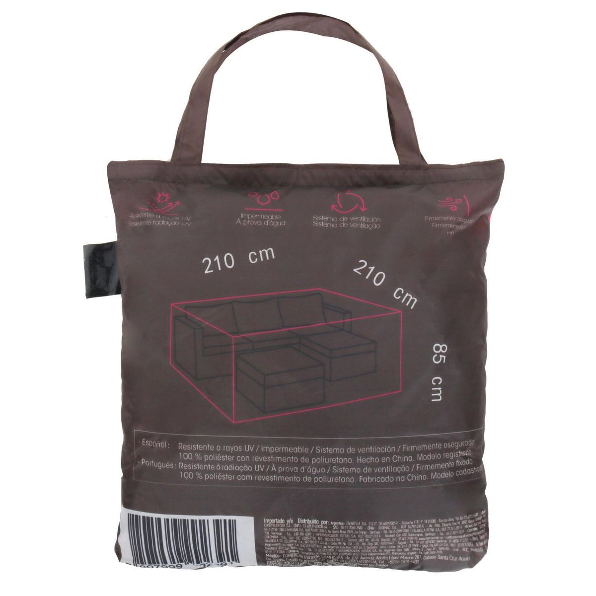 JUST HOME COLLECTION - Cobertor de Terraza L Rectangular 210x210x85 cm Poliuretano Café