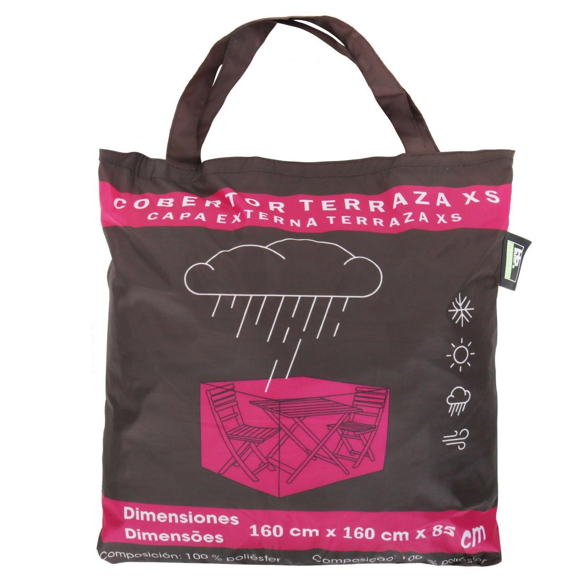 JUST HOME COLLECTION - Cobertor de Terraza XS Rectangular 160x160x85 cm Poliuretano Café