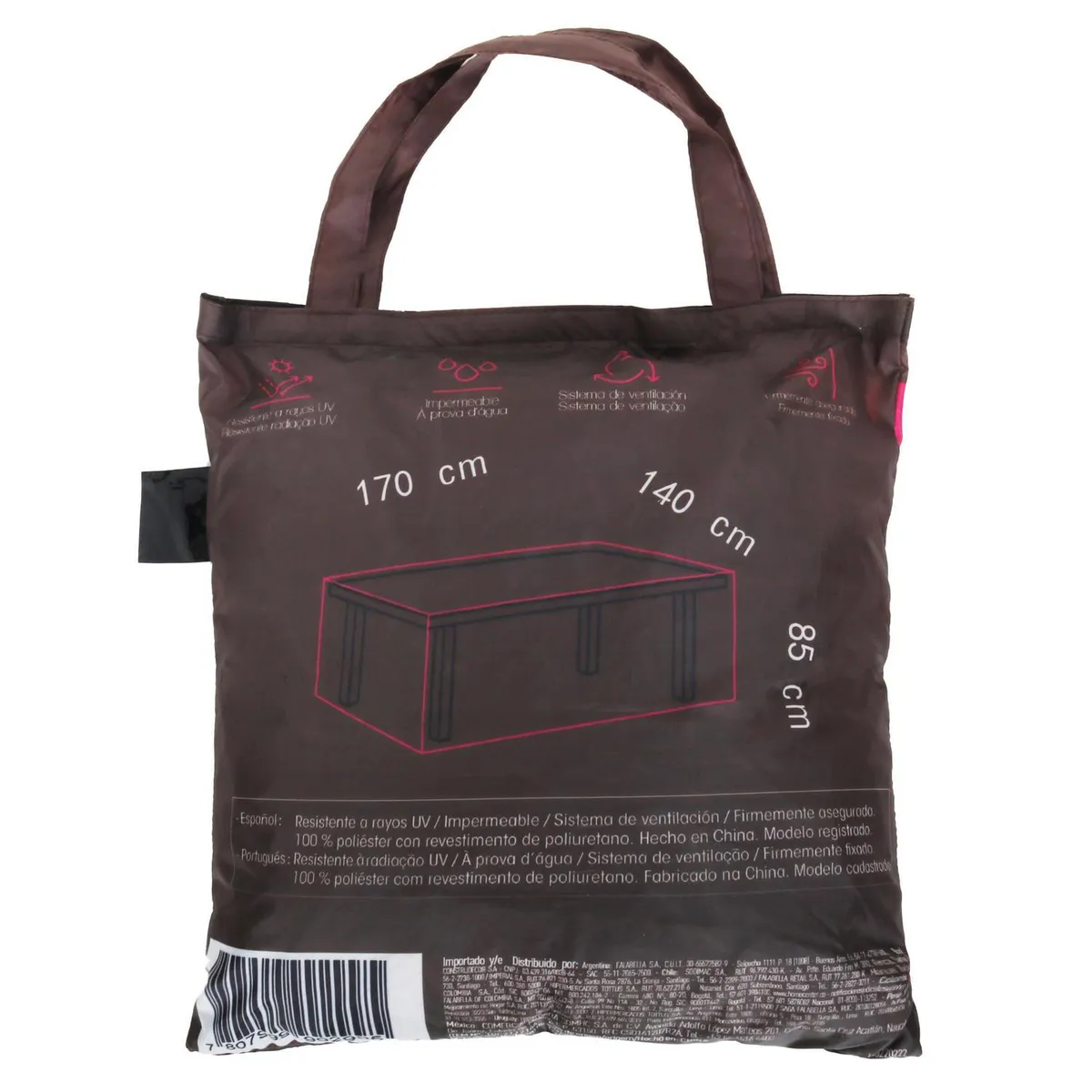 JUST HOME COLLECTION - Cobertor de Terraza S Rectangular 140x170x85 cm Poliuretano Café