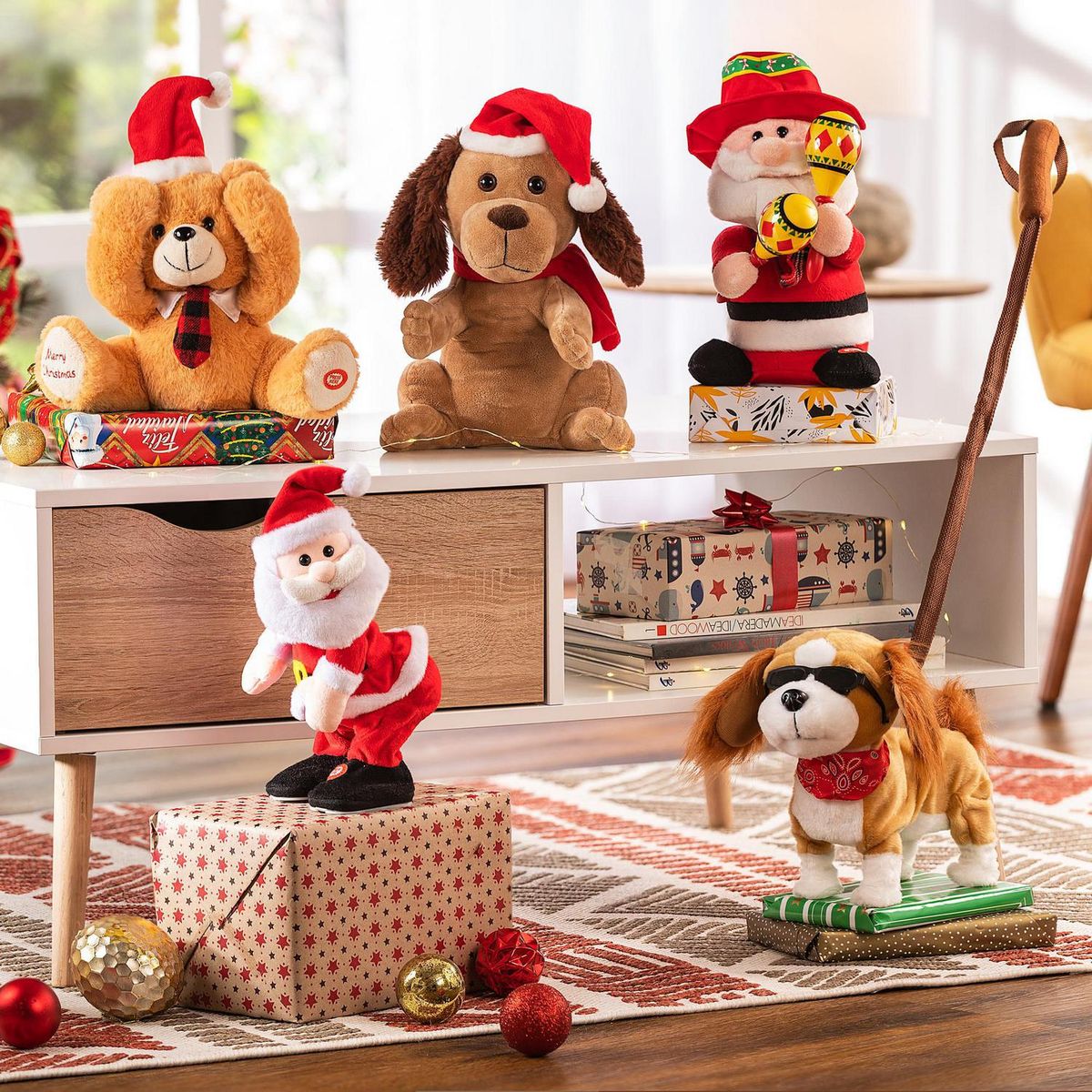 DEAR SANTA - Santa 25 cm con lentes animado