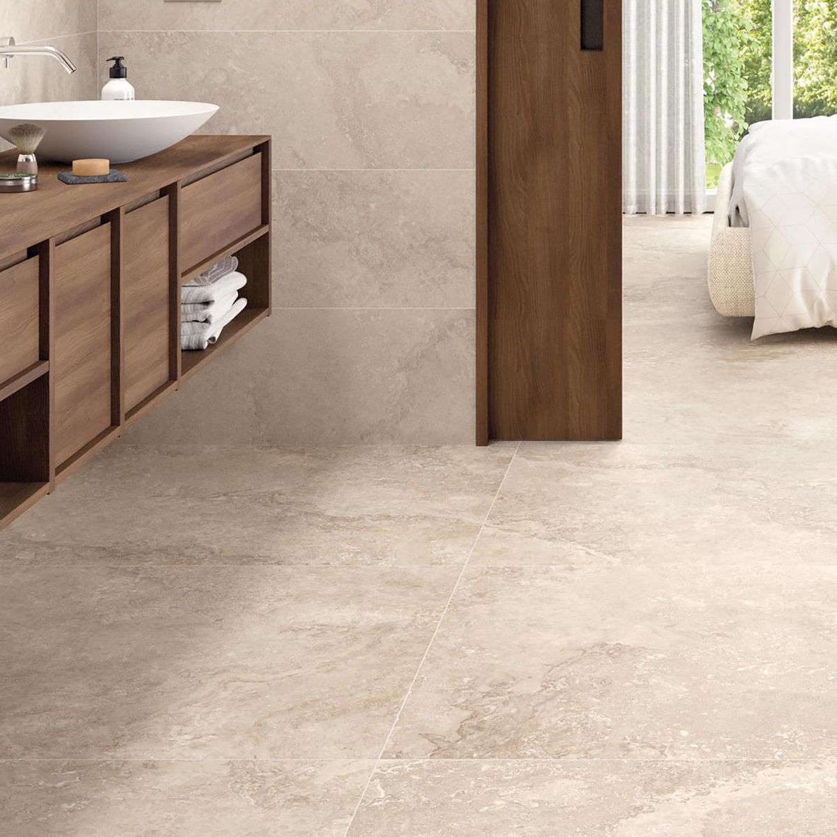 STN - Porcelanato 100x100 cm Rockstone Beige Beige 1.98 m2