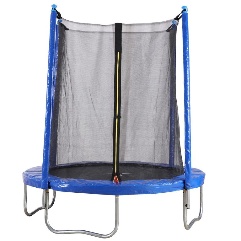 Cama Elástica y Malla Protección 137x155x155 cm Azul/ Negro
