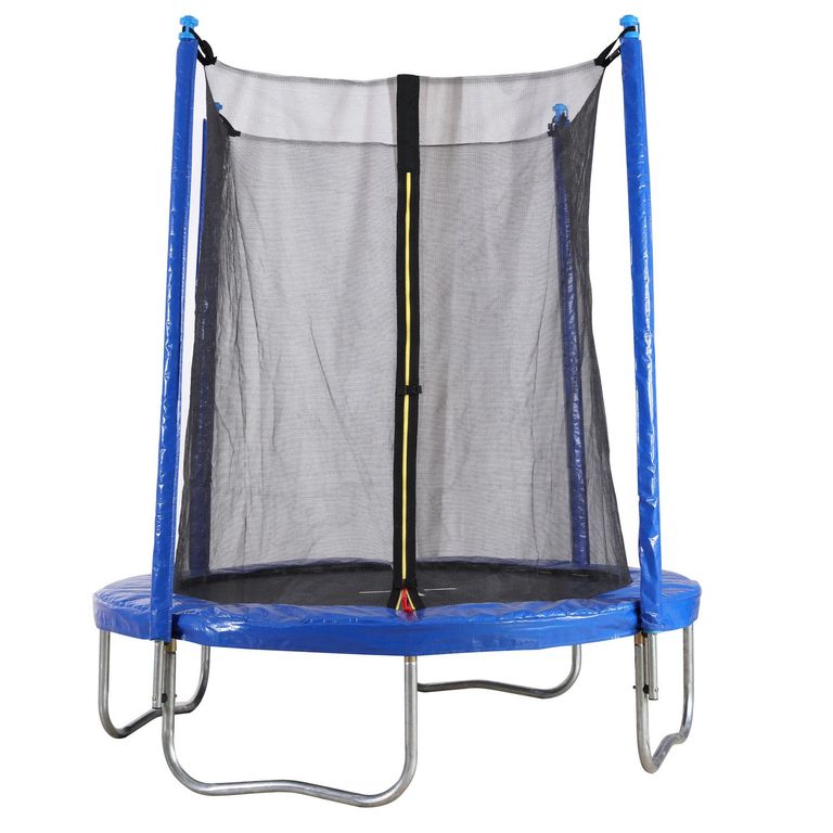 Cama Elástica y Malla Protección 183x196x183 cm Azul/ Negro