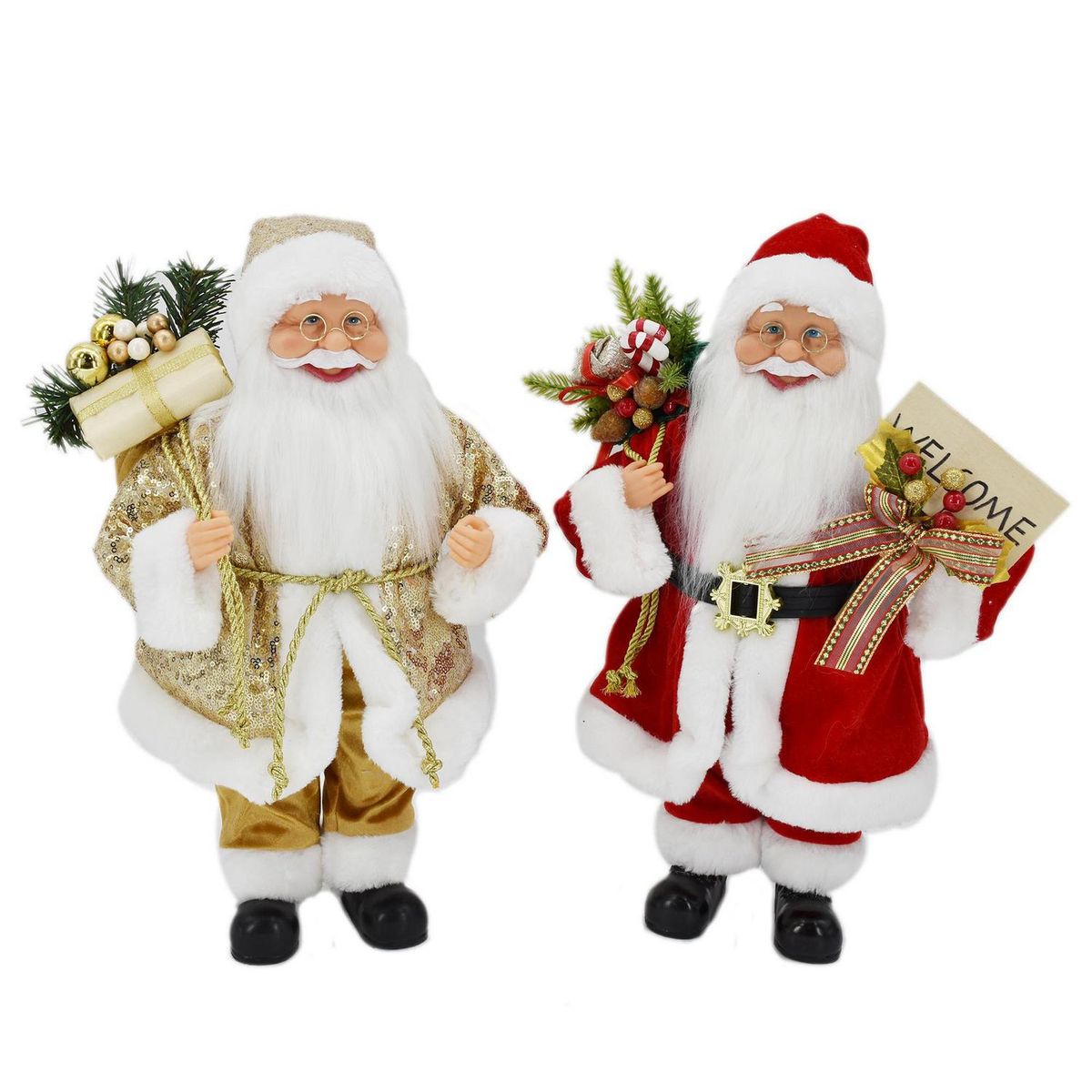 DEAR SANTA - Santa 40 cm rojo/dorado diseño surtido