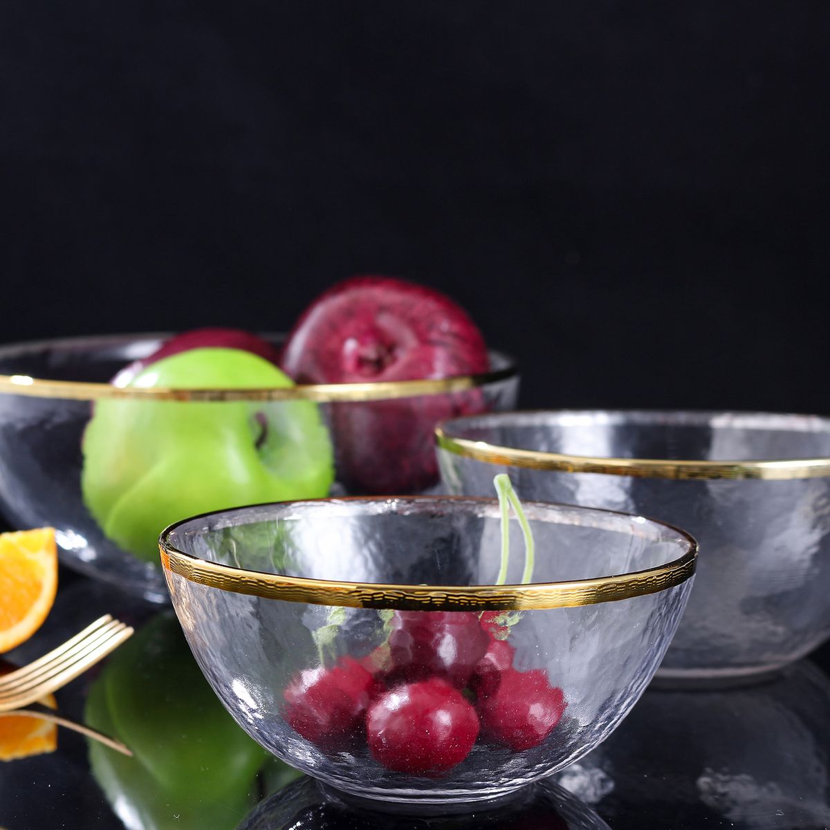 DEAR SANTA - Bowl vidrio 1400 ml gold ring