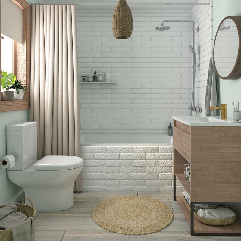 PAMESA - Porcelanato 7x28 cm Brickwall Blanco Blanco 0.53 m2