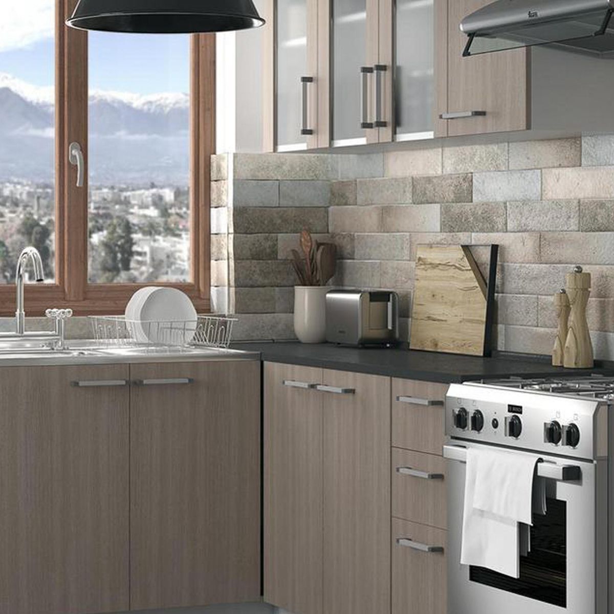 PAMESA - Porcelanato 7x28 cm Brickwall Sand Otro 0.53 m2