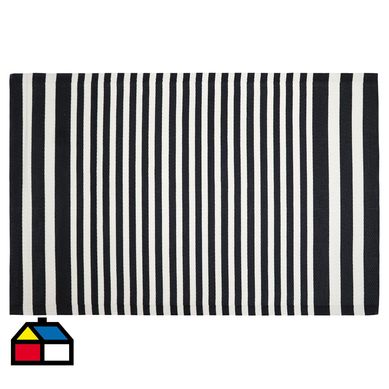Alfombra terraza 180x120 cm blanco/negro