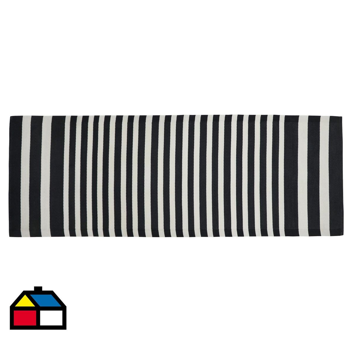 JUST HOME COLLECTION - Alfombra Terraza 80x230 cm Blanco/negro