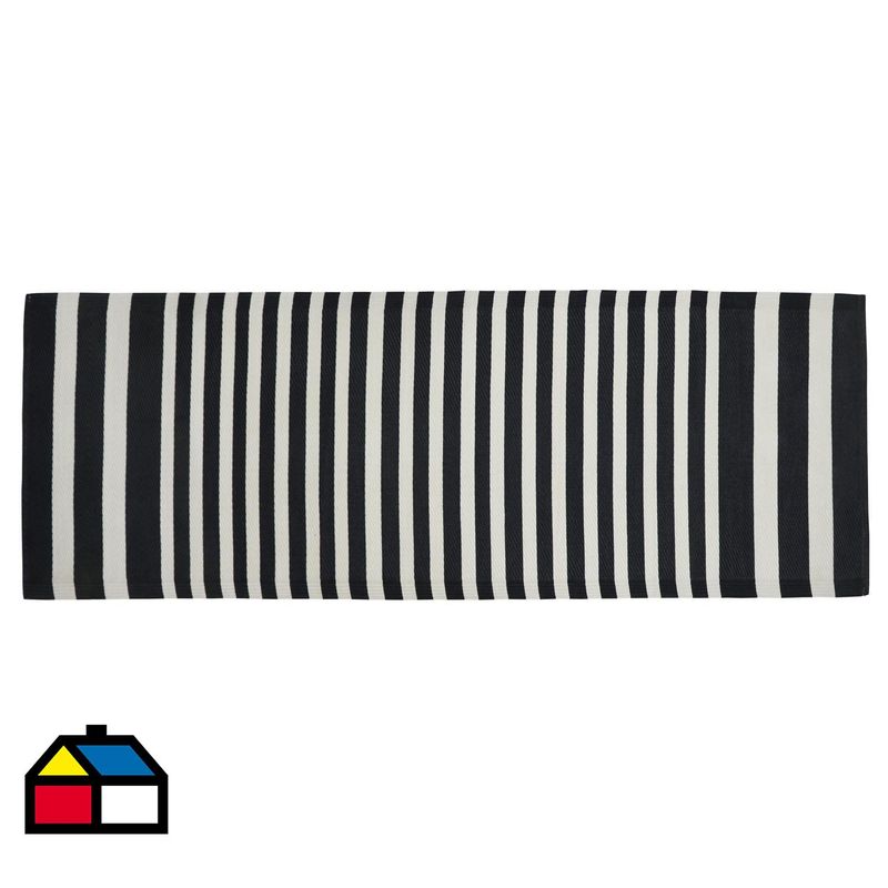 JUST HOME COLLECTION - Alfombra Terraza  80x230 cm  Blanco/negro