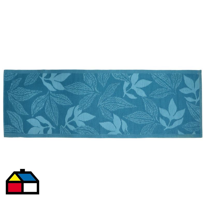 JUST HOME COLLECTION - Alfombra Terraza Hojas 80x230 cm  Turquesa