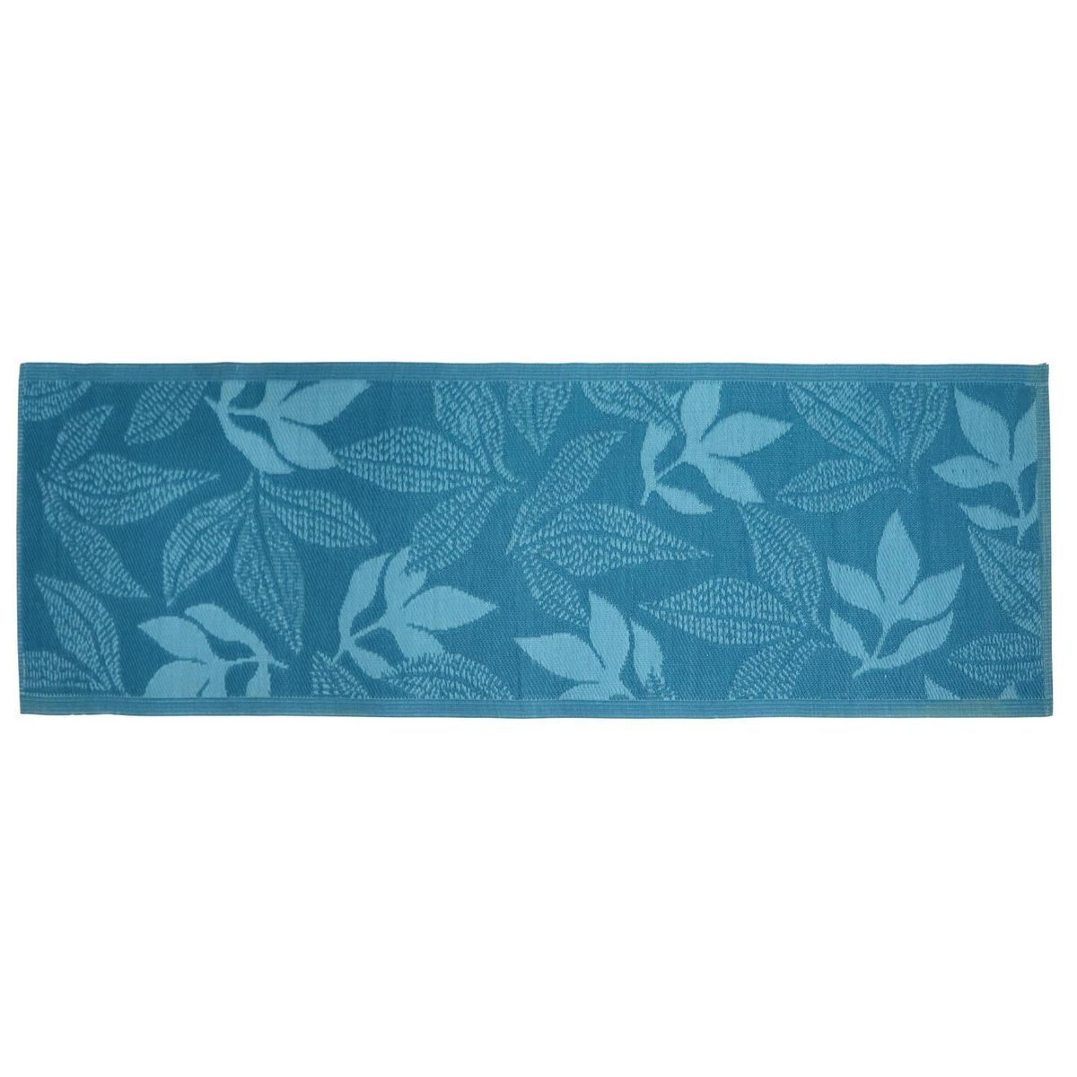 JUST HOME COLLECTION - Alfombra Terraza Hojas 80x230 cm Turquesa