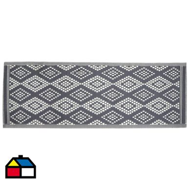Alfombra terraza Mediterran 80x230 cm Blanco/negro