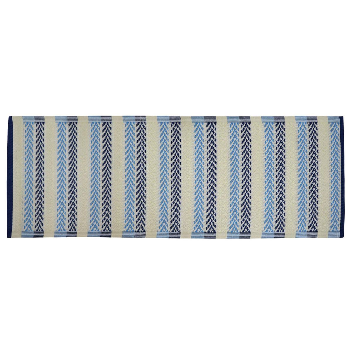 JUST HOME COLLECTION - Alfombra Terraza Nórdico 80x230 cm Blanco/azul/celeste