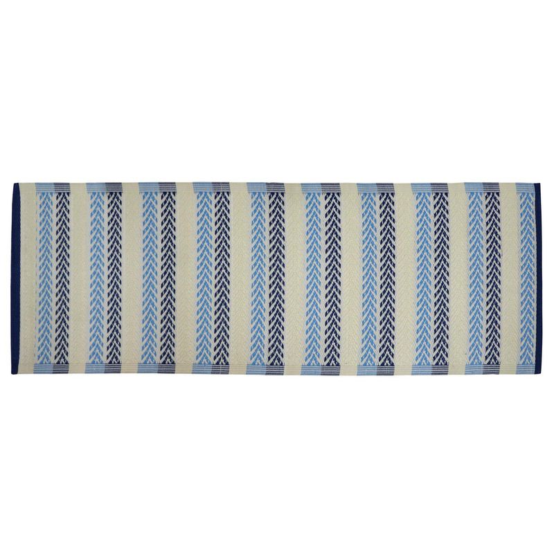 JUST HOME COLLECTION - Alfombra Terraza Nórdico 80x230 cm  Blanco/azul/celeste