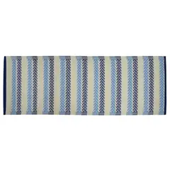JUST HOME COLLECTION - Alfombra terraza Nórdico 80x230 cm Blanco/azul/celeste