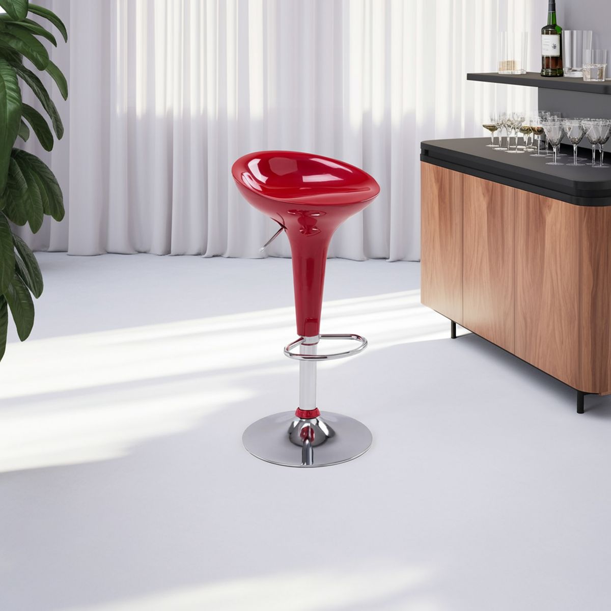 JUST HOME COLLECTION - Silla Bar Tulipa Rojo 66x43x40 cm