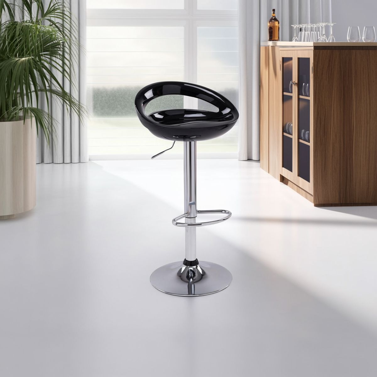 JUST HOME COLLECTION - Silla Bar Luna Negro 98x46x40 cm