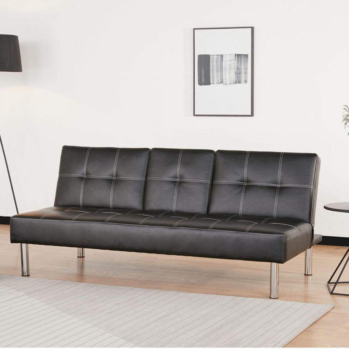 JUST HOME COLLECTION - Futón Bonnie Negro 182x84x84 cm