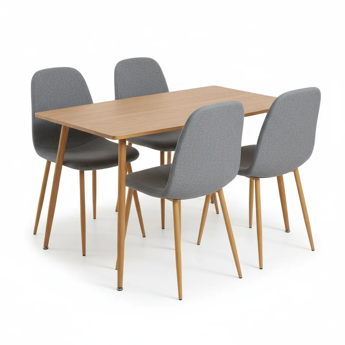 JUST HOME COLLECTION - Juego de Comedor Yolanda 4 Sillas Mesa Rectangular 70x76x120 cm Café