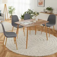 Juego de Comedor Dominga 4 Sillas Mesa Rectangular 70x76x120 cm Café