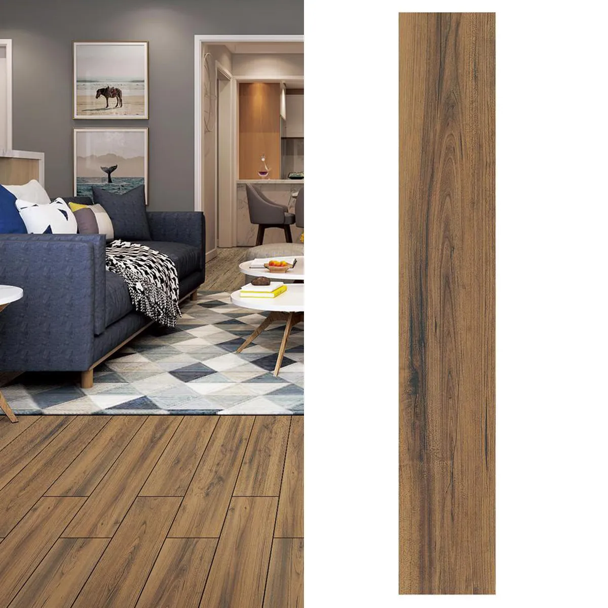 HOLZTEK - Gres Porcelánico 15x90 cm Air Brown Café 1.08 m2