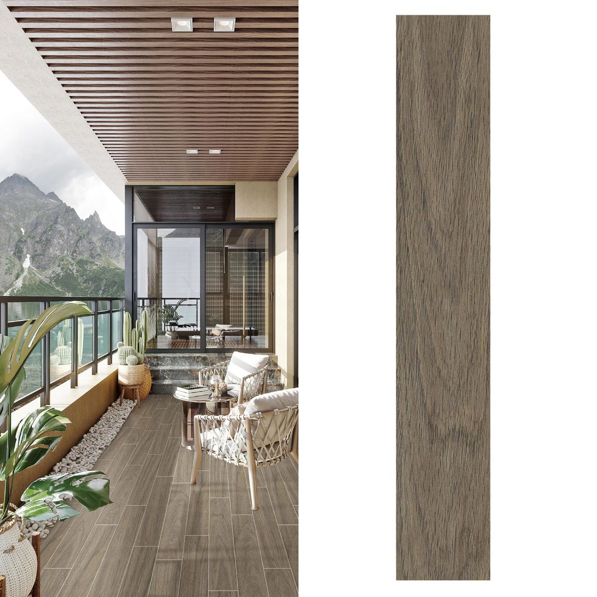 GENERICO - Gres Porcelánico 15x90 cm Yale Dark Grey Gris Oscuro 1.08 m2