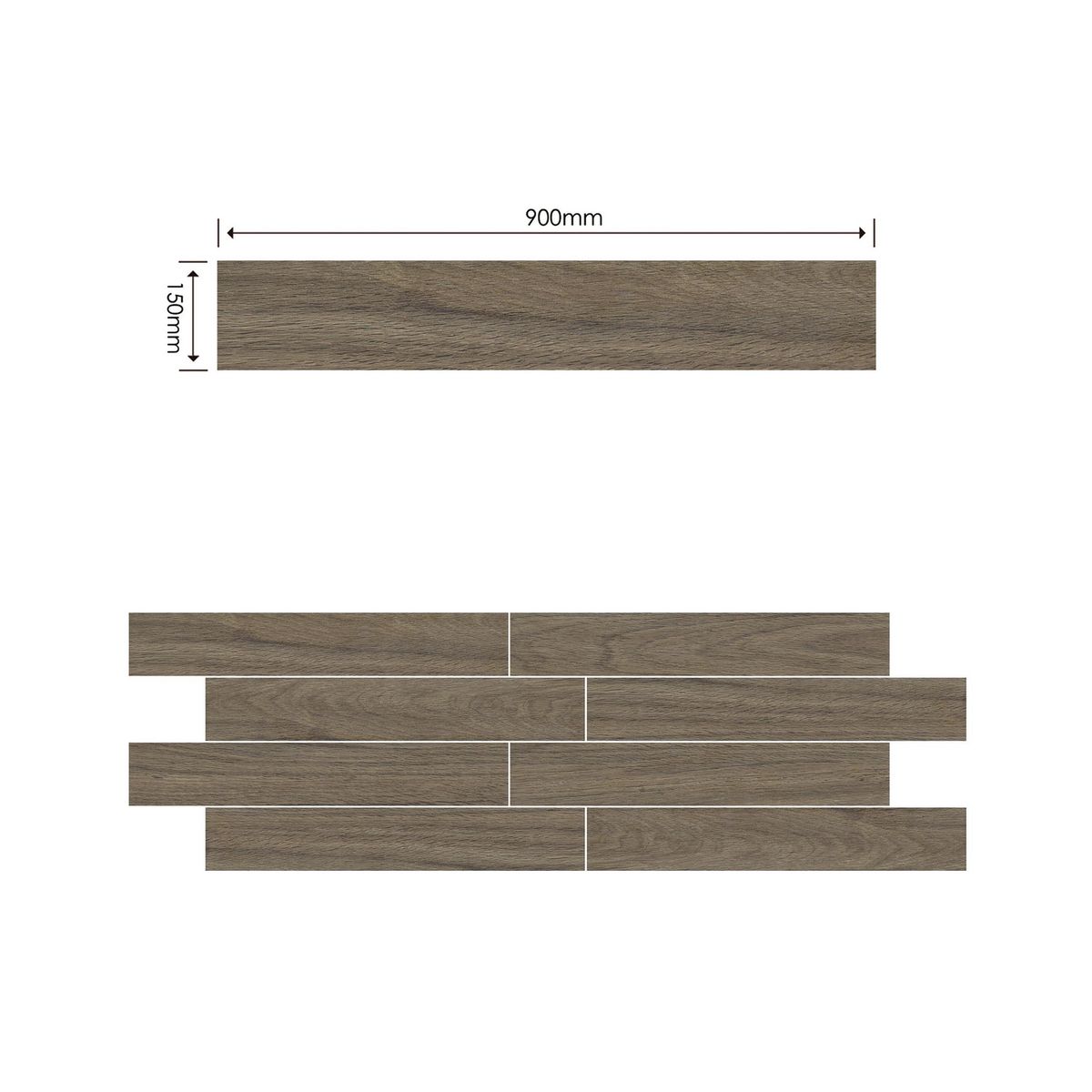 GENERICO - Gres Porcelánico 15x90 cm Yale Dark Grey Gris Oscuro 1.08 m2