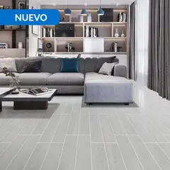 HOLZTEK - Gres Porcelánico 15x90 cm YALE LIGHT GREY Gris Claro 1.08 m2