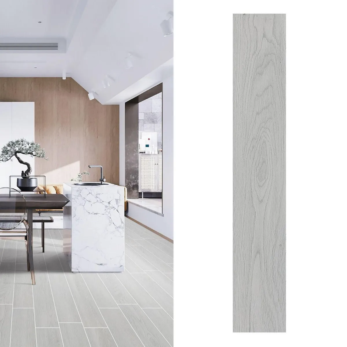 HOLZTEK - Gres Porcelánico 15x90 cm GEO LIGHT GREY Gris Claro 1.08 m2