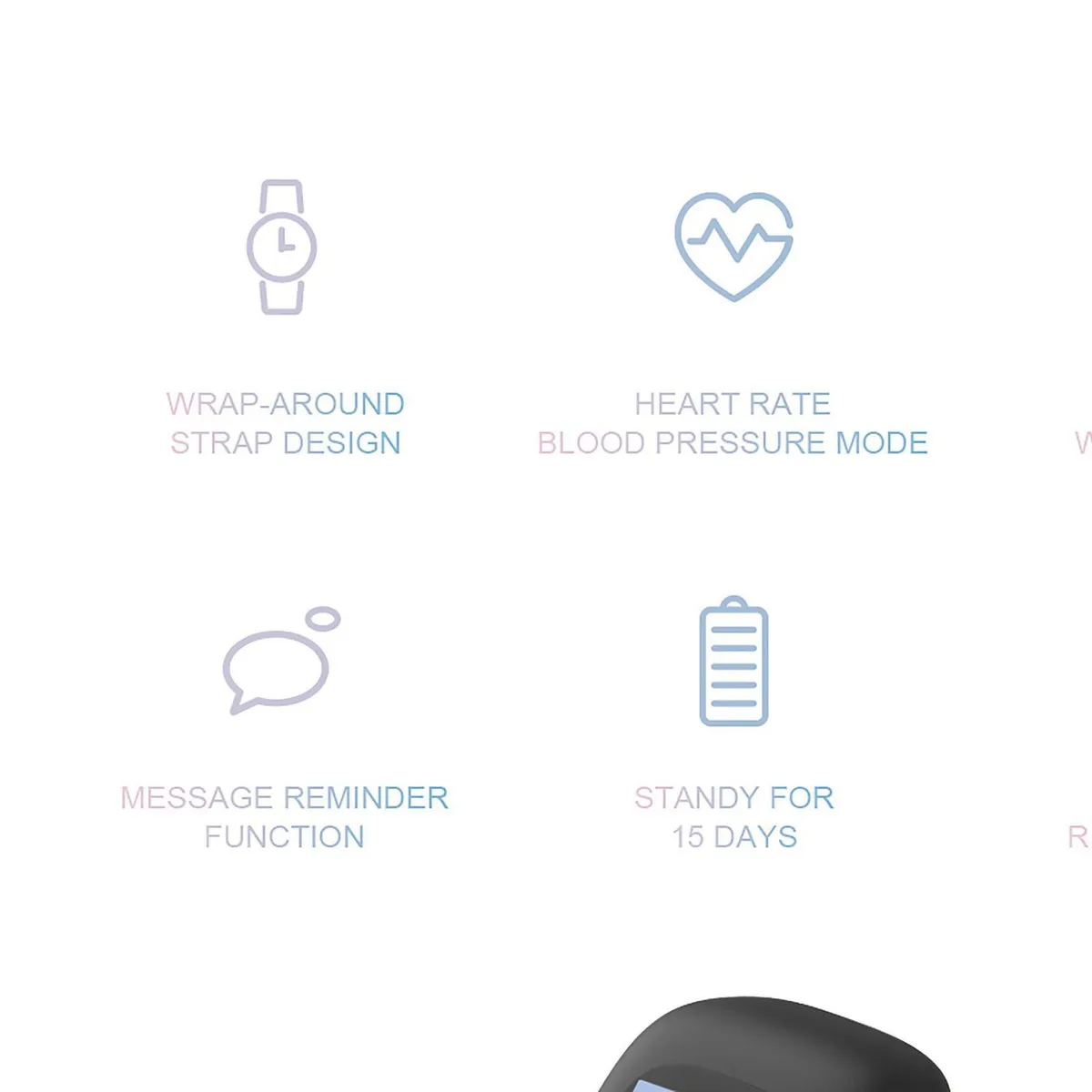 HAVIT - Smartband para niños IP68 azul con 3 figuras intercambiables