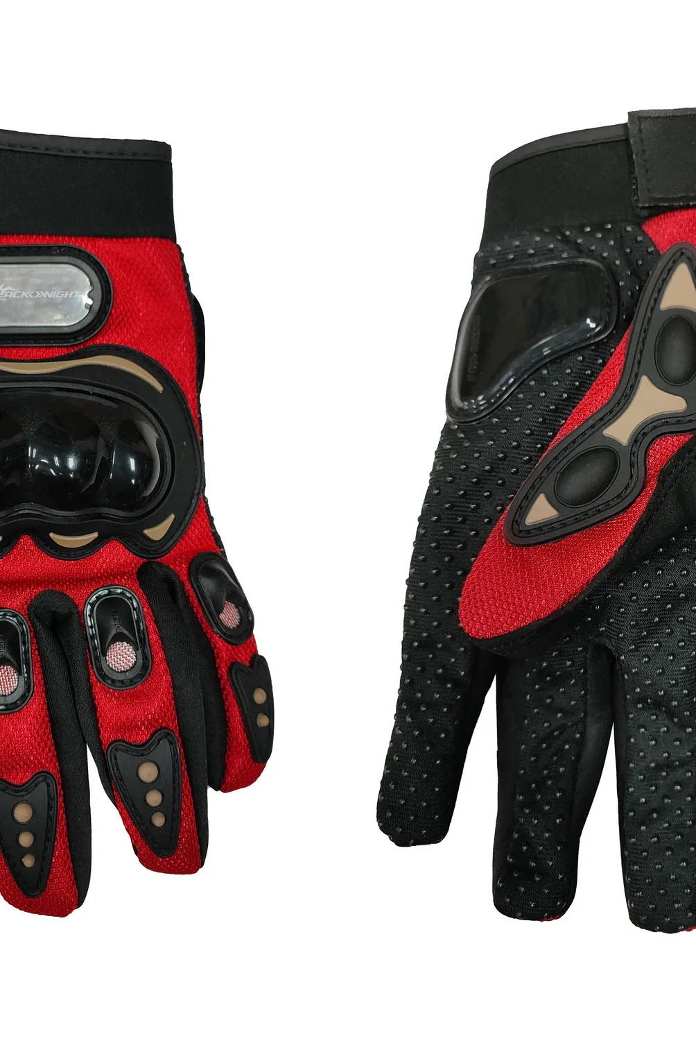 AUTOSTYLE - Guantes para Moto de Tela G Negro y rojo