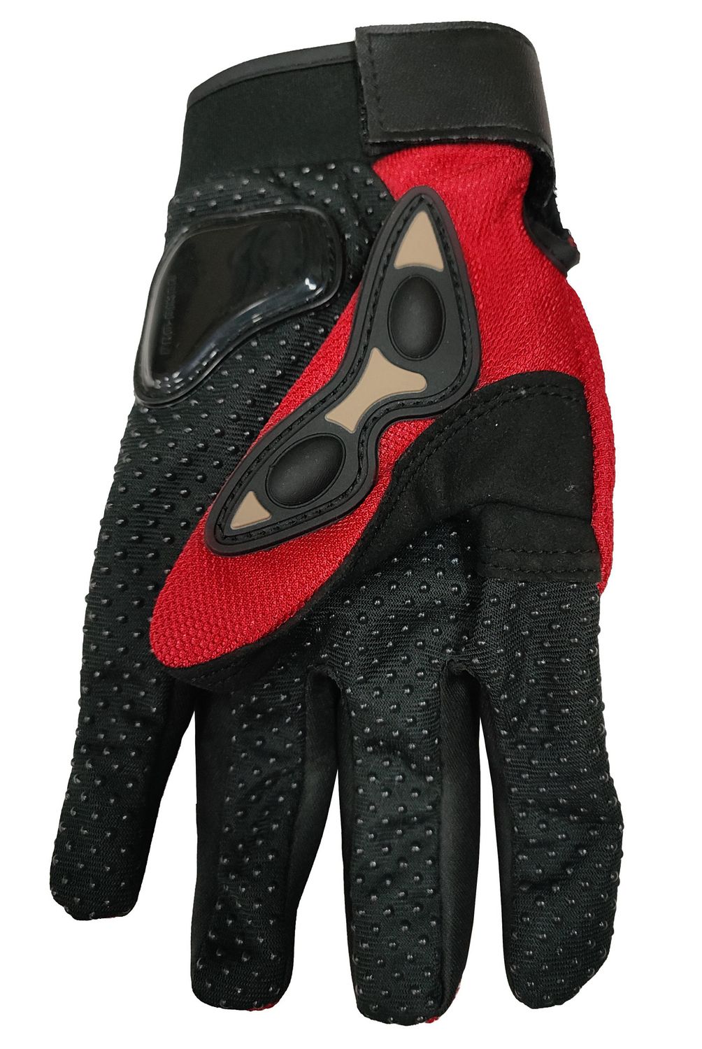 AUTOSTYLE - Guantes para Moto de Tela G Negro y rojo