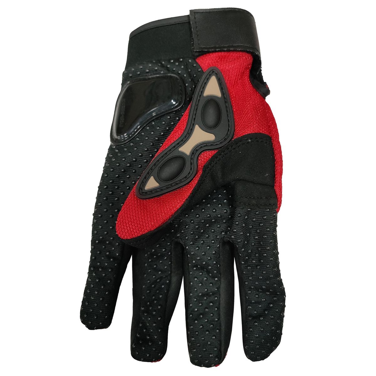 AUTOSTYLE - Guantes para Moto de Tela G Negro y rojo