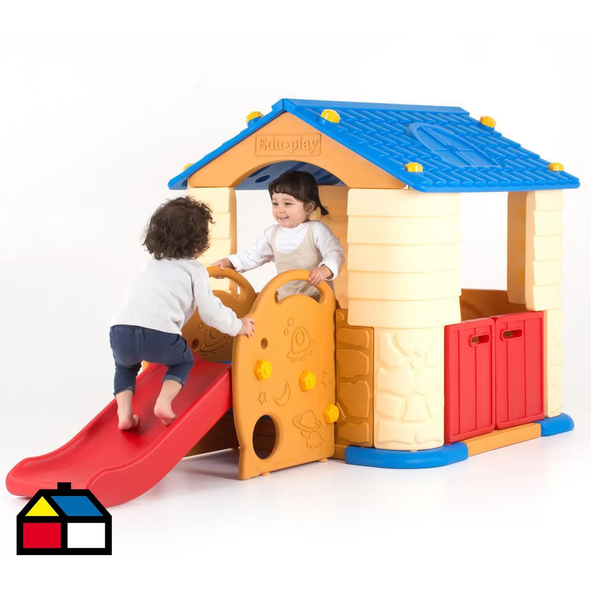 EDU PLAY - Casa de Juego con Resbalin House 3 114x121x224 cm Multicolor