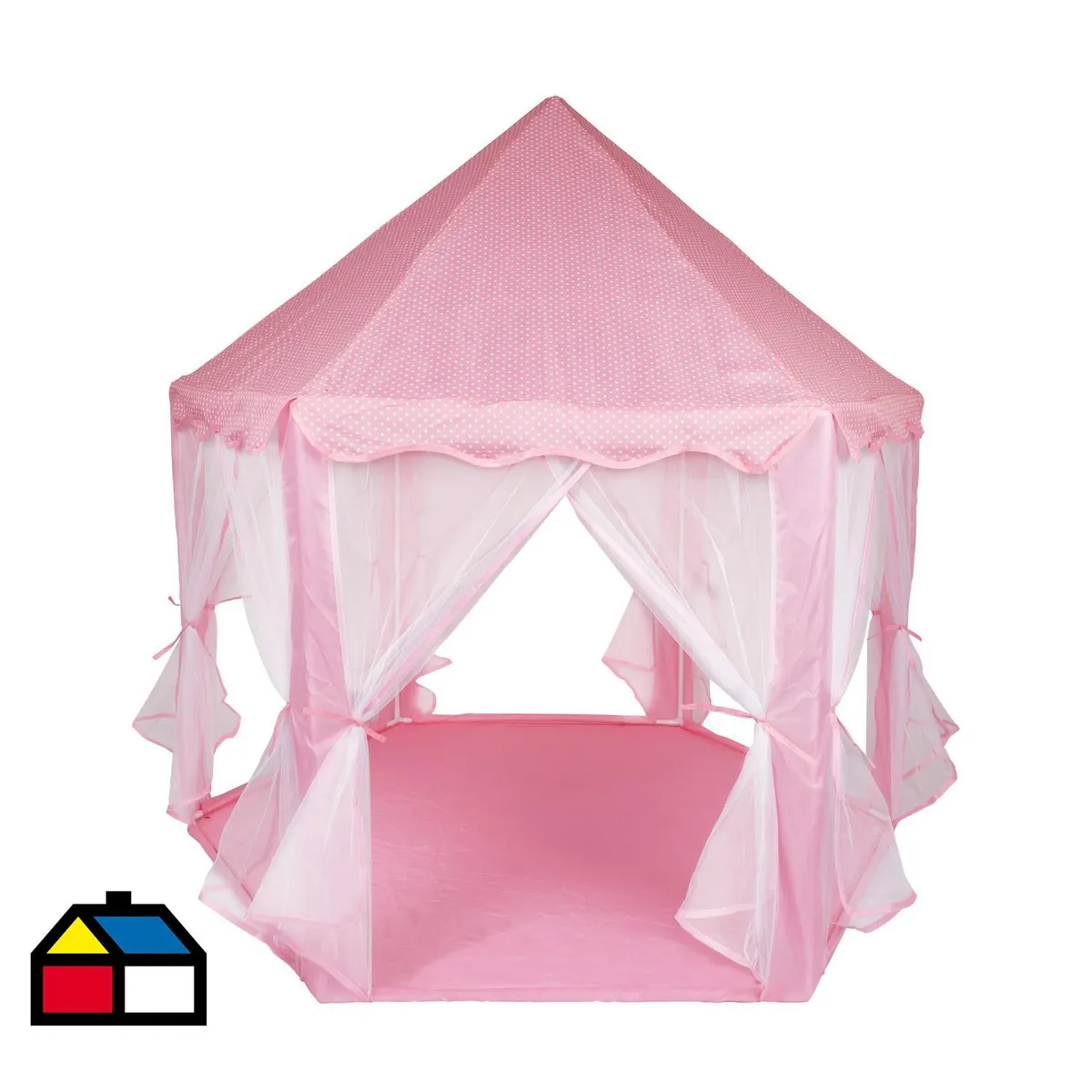 DO IT - Carpa con Cortinas Infantil 140x135x140 cm Rosado Desde 3 años