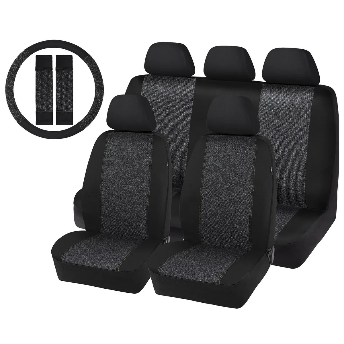 AUTOSTYLE - Set de 12 Piezas Autostyle Cubre Asientos y Volante