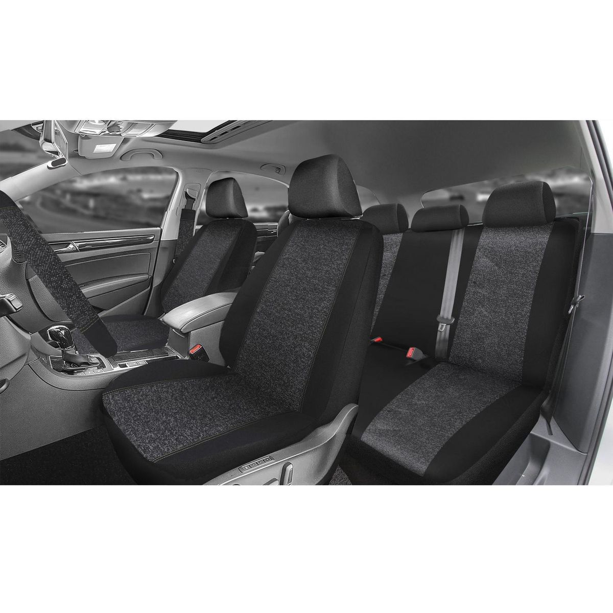 AUTOSTYLE - Set de 12 Piezas Autostyle Cubre Asientos y Volante