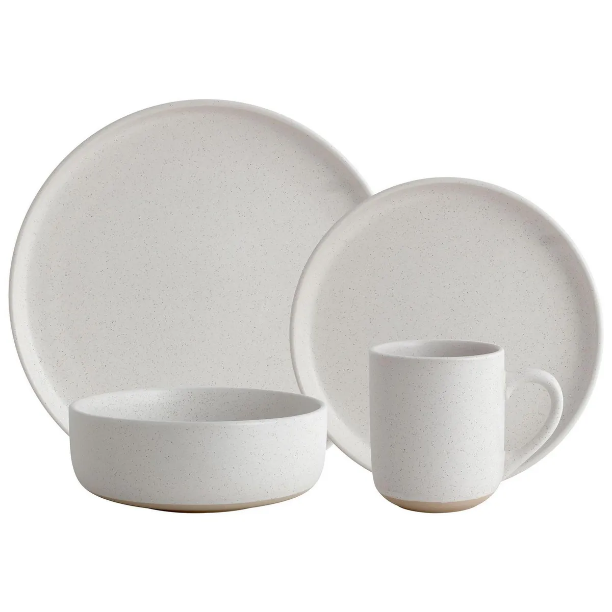 JUST HOME COLLECTION - Juego de Loza 16 Piezas Cerámica Polonia Blanco