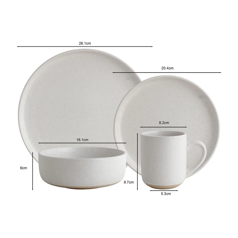 Juego de Loza 16 Piezas Cerámica Polonia Blanco Sodimac Falabella