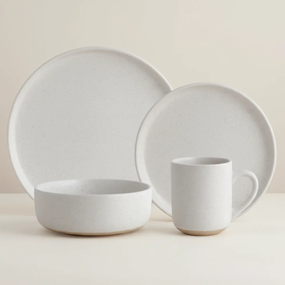 JUST HOME COLLECTION - Juego de Loza 16 Piezas Cerámica Polonia Blanco