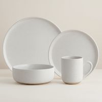 Juego de Loza 16 Piezas Cerámica Polonia Blanco