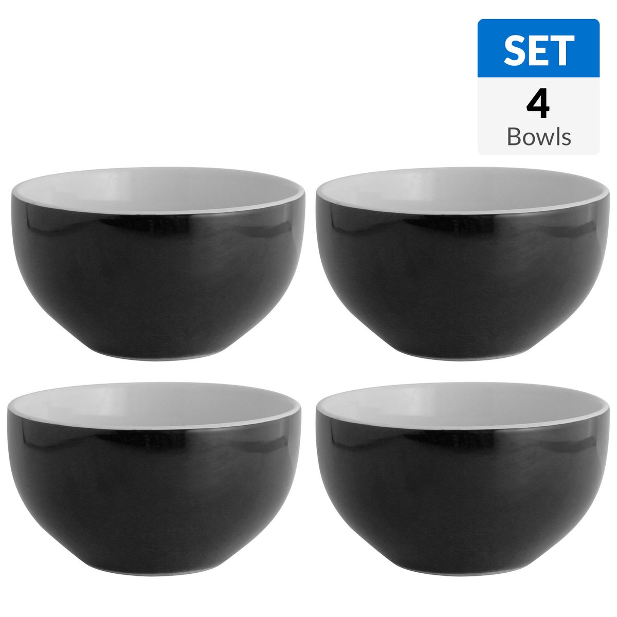 JUST HOME COLLECTION - Set 4 bowls 14 cm Negro