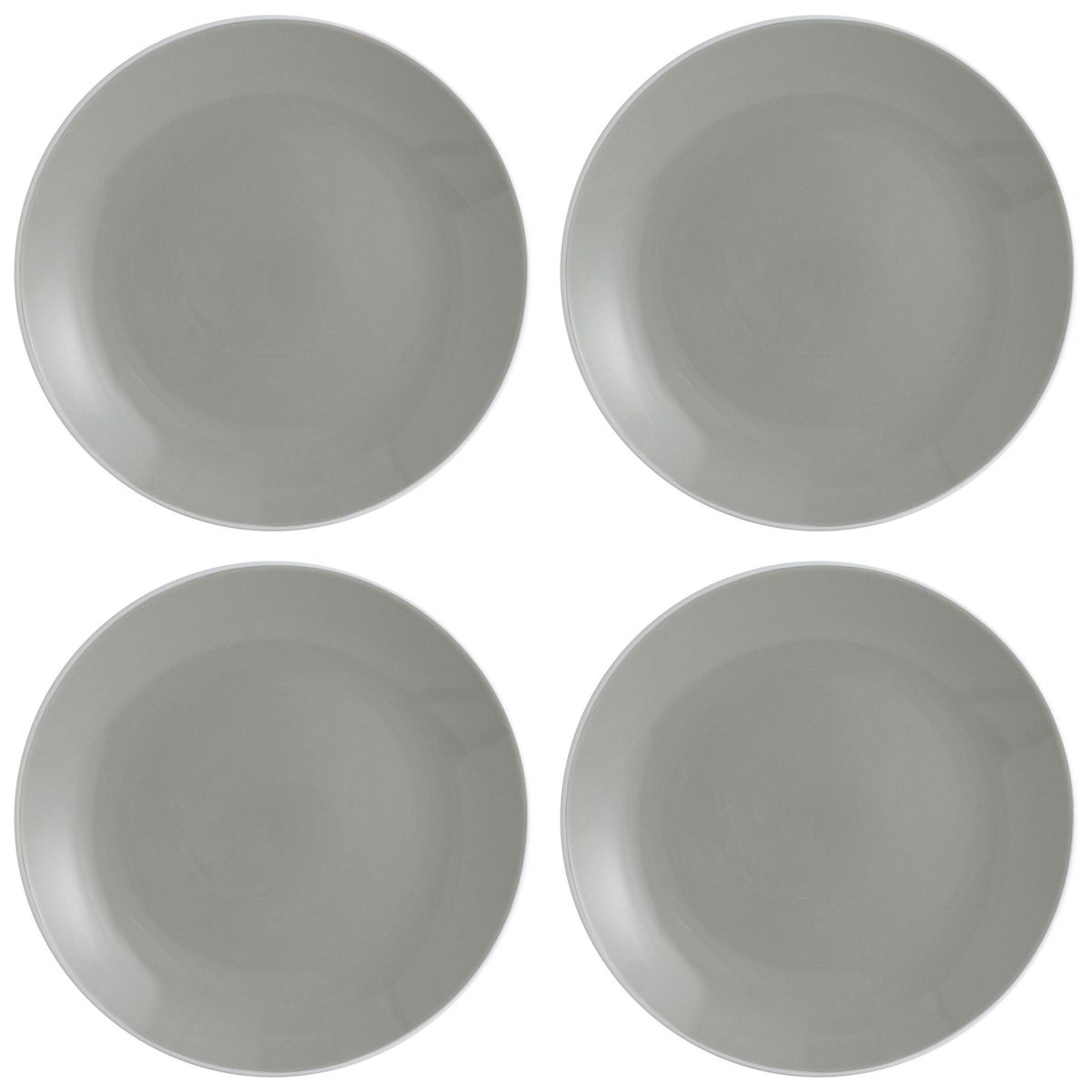 JUST HOME COLLECTION - Set Platos 28 cm 4 Piezas Cerámica Perla Gris