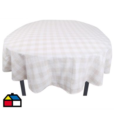 Mantel redondo 180 cm checker