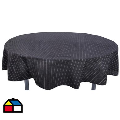 Mantel redondo 180 cm raya negra